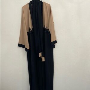 Black and Beige Two-Tone Women's Abaya